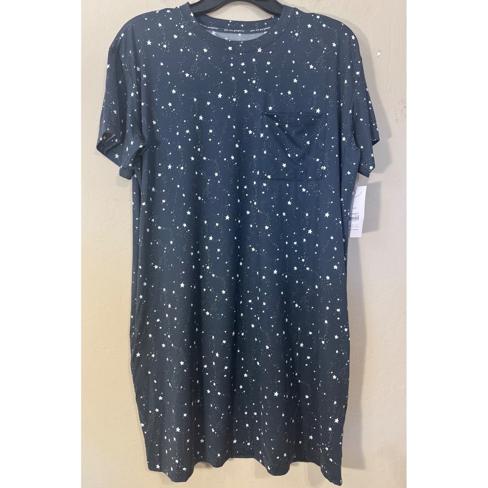 Joyspun Sleep Shirt Women‎ S/M Stars Dreamy Soft Pocket Nightgown Dress NEW